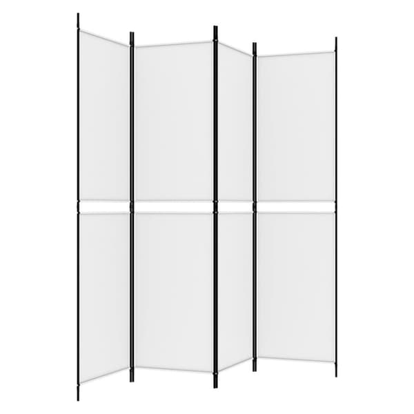 Rumsavdelare 4 paneler vit 200x200 cm tyg