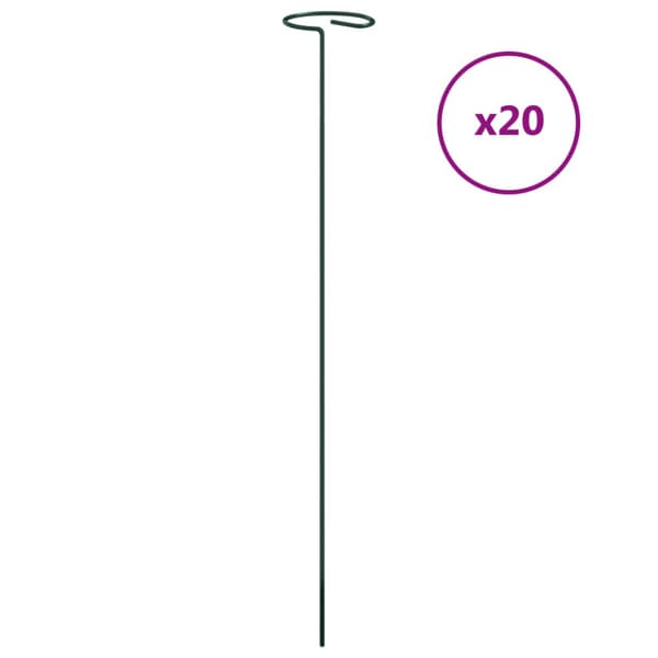 Växtstöd 20 st mörkgrön 40 cm stål