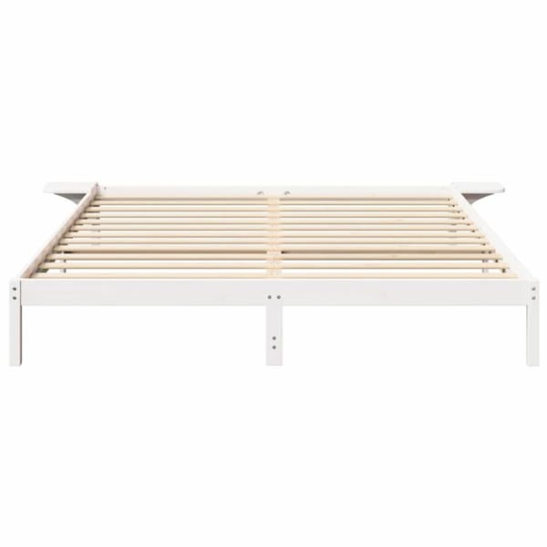 Sängram Vit 200 x 200 cm Massiv furu