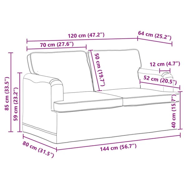 Soffa Mörkgrön 144 x 80 x 85 cm tyg