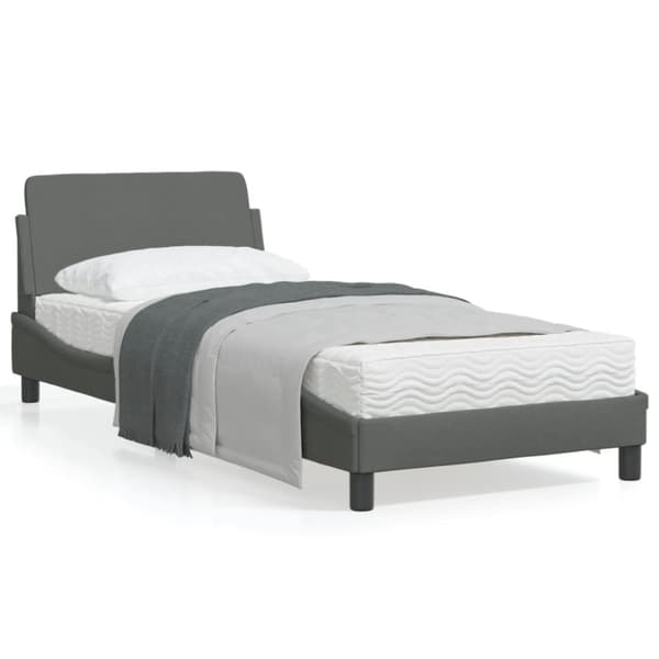 Bed Frame "Dover" Dark Grey 90x200 cm Fabric