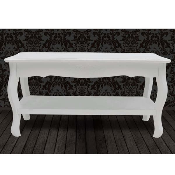 Soffbord med hylla MDF vit