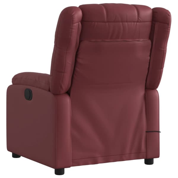 Massagefåtölj vinröd konstläder