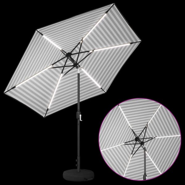 Trädgårdsparasol med LED Lampor 270 x 270 cm Polyester