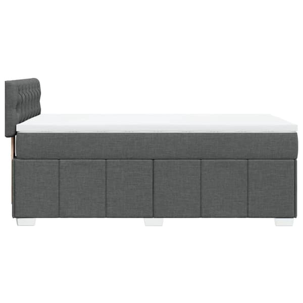 Ramsäng med madrass mörkgrå 90x190 cm tyg