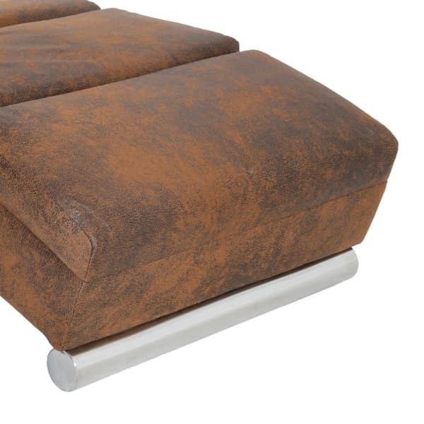 Massageschäslong brun konstmocka