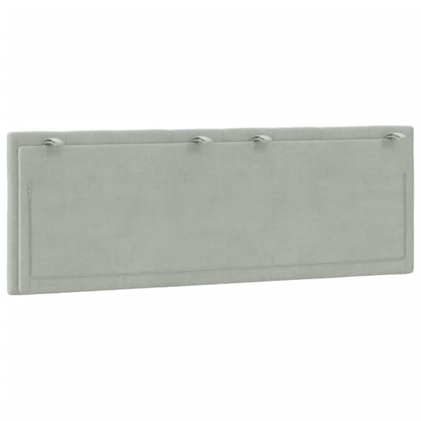 Headboard Cushion "Hanko" Light Grey 120 cm Velvet