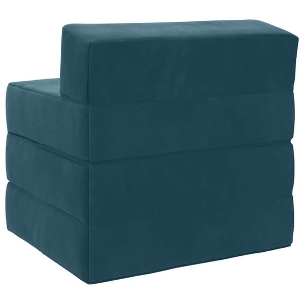 Fällbar Soffbed Blå 200 x 70 x 15 cm Sammet