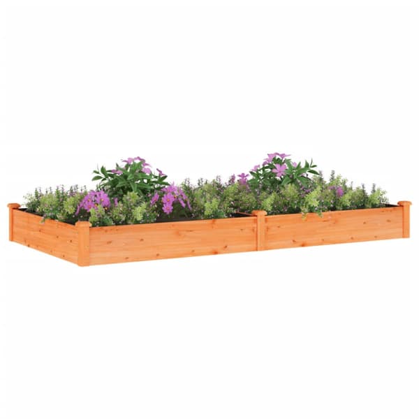 Odlingslåda med foder brun 240x120x25 cm massivt granträ