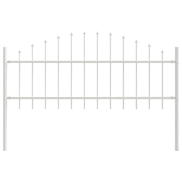 Trädgårdsstängsel 2 pcs Vit 170 x 140 cm Pulverlackerat stål