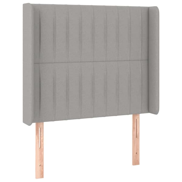 Ramsäng med madrass & LED ljusgrå 80x200 cm tyg