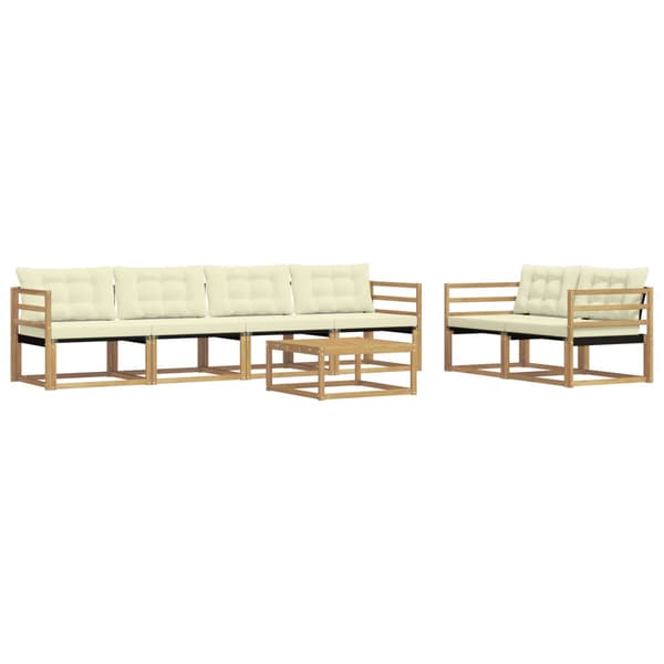 Utomhussoffset 7 pcs Vit och grädde 79 x 79 x 37 cm