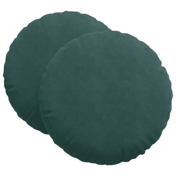 Sittkuddar 2 pcs Mörkgrön Ø60 x 21 cm Sammet
