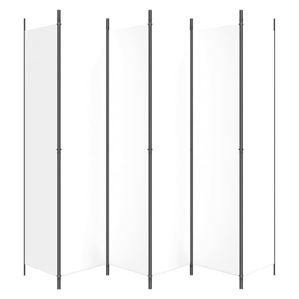Rumsavdelare 6 paneler vit 300x220 cm tyg