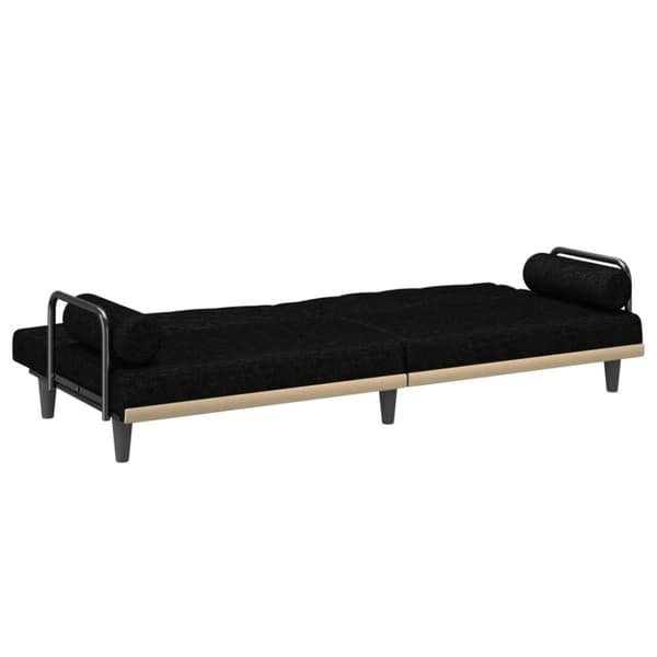Bäddsoffa med armstöd svart tyg