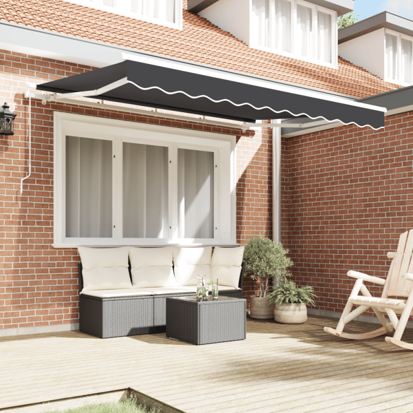 Utfällbar markis Antracit 300 x 200 cm tyg