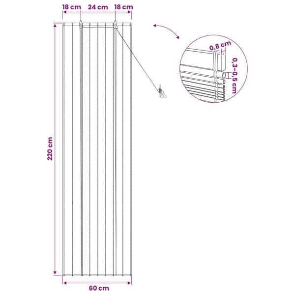 Rullgardin Brun 60 x 220 cm Vass