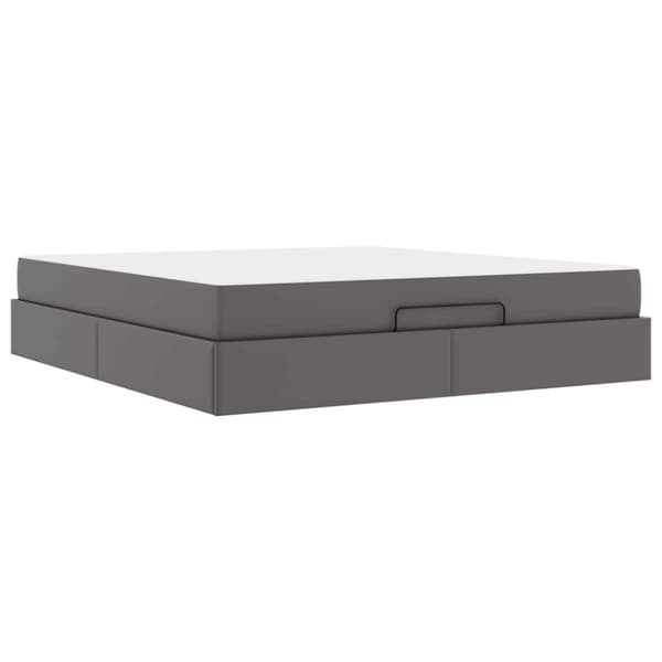 Sängram med madrass Övrigt 2 pcs Grå PVC