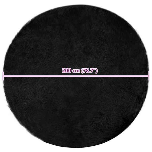 Fuskfäll matta TAFALLA Svart Ø 200 cm Polyester