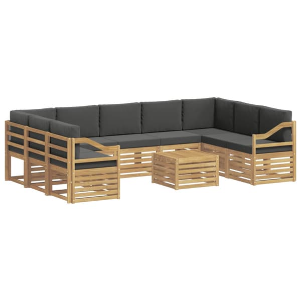 Utomhussoffset 8 pcs Vit och Antracit 59 x 59 x 37 cm Polyester
