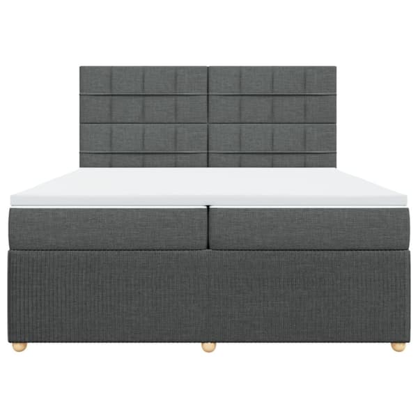 Ramsäng med madrass mörkgrå 200x200 cm tyg