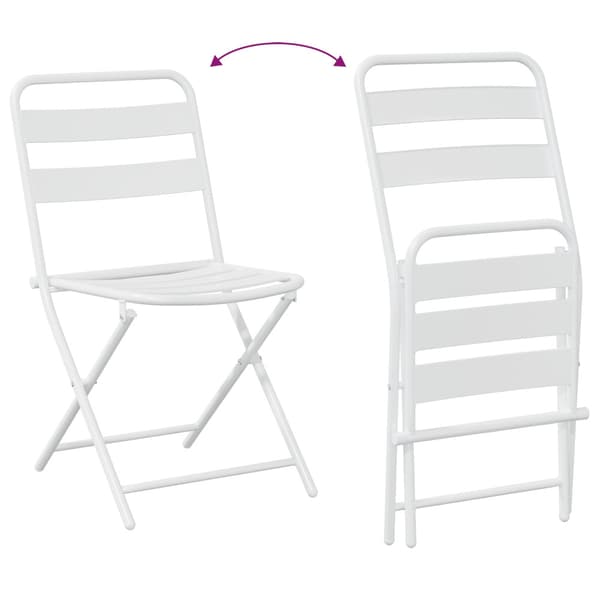Trädgårds Bistro Set 3 pcs Vit Stål
