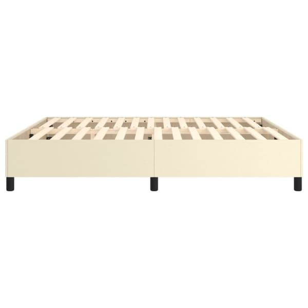 Boxspring-sängram gräddvit 160x200 cm konstläder