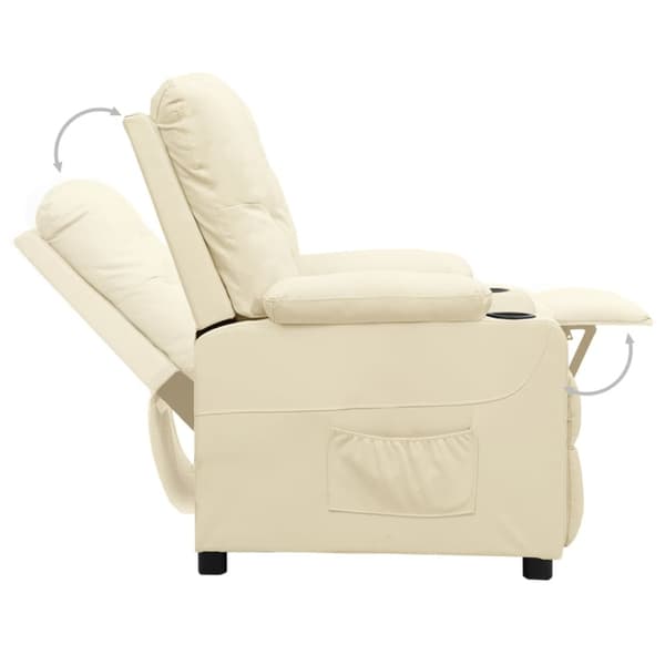 Reclinerfåtölj gräddvit konstläder