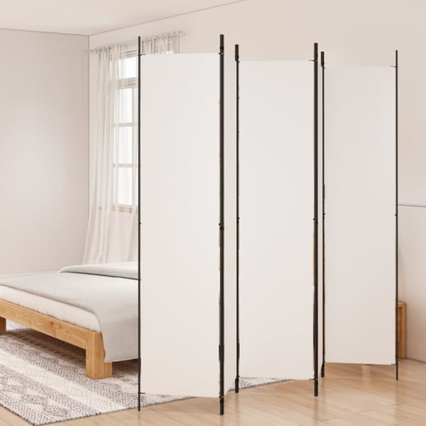 Rumsavdelare 5 paneler vit 250x220 cm tyg