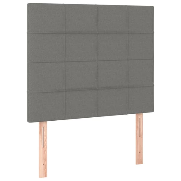 Ramsäng med madrass mörkgrå 90x200 cm tyg