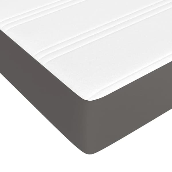 Ramsäng med madrass grå 100x200 cm konstläder