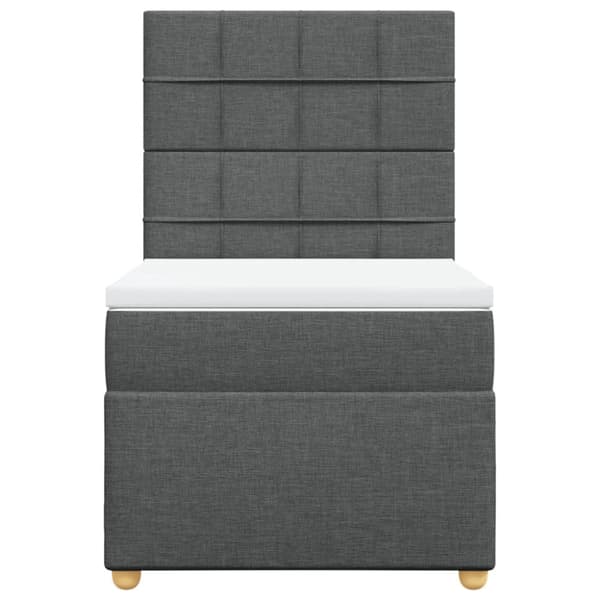 Ramsäng med madrass mörkgrå 100x200 cm tyg
