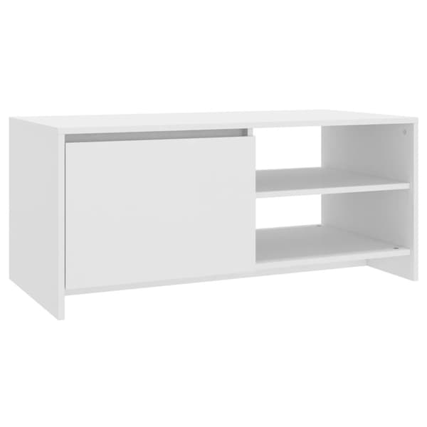 Soffbord vit 102x50x45 cm konstruerat trä