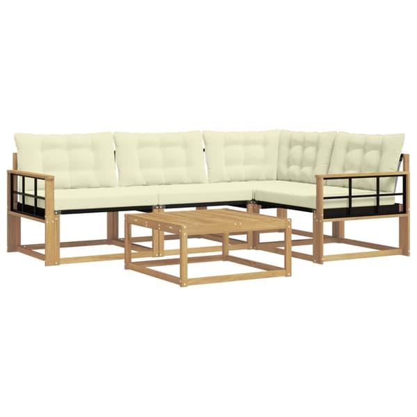 Utomhussoffset 5 pcs Vit och grädde 79 x 79 x 37 cm