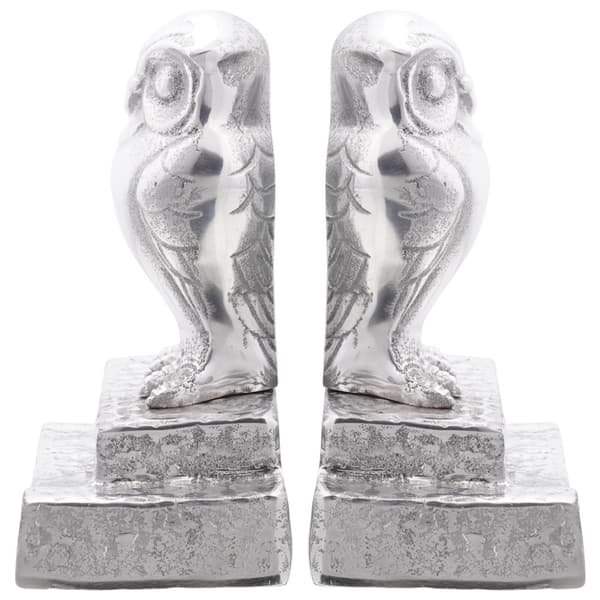 Bokstöd 2 pcs Silver 12 x 9 x 19 cm Aluminium