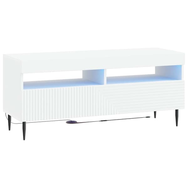 LED TV-skåp Vit Konstruerat trä