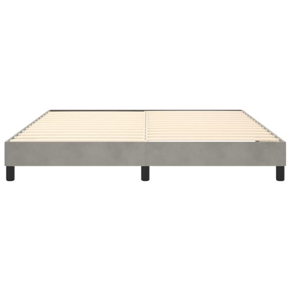Boxspring-sängram ljusgrå 180x200 cm sammet