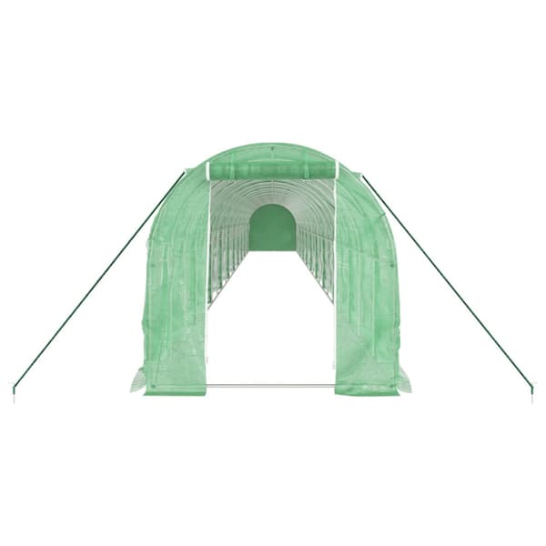 Växthus med stålram grön 40 m² 20x2x2 m