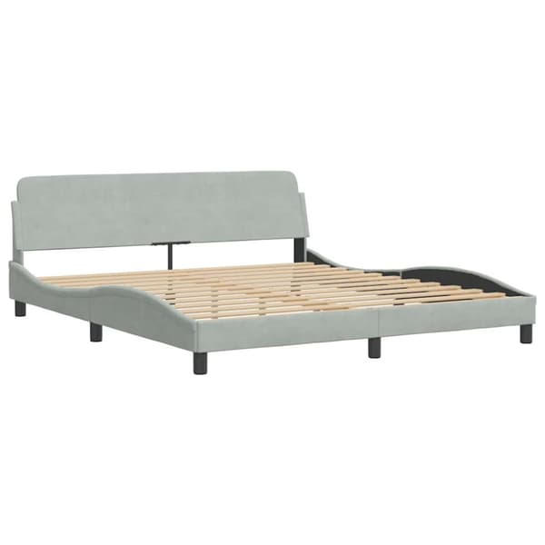 Bed Frame "Dover" Light Grey 183x213 cm Velvet