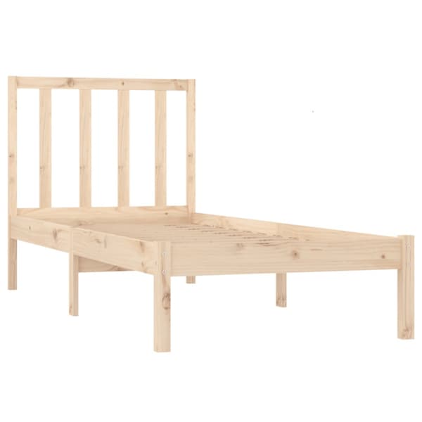 Sängram utan madrass 75x190 cm massiv furu
