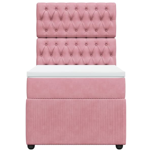 Ramsäng med madrass rosa 80x200 cm sammet