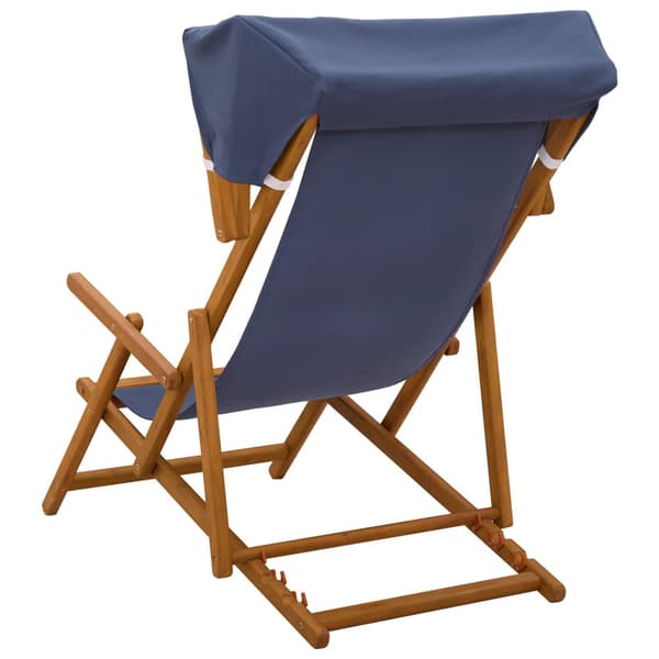 Deck Chair 2 st 3 Position Massiv Eukalyptus Trä Blå