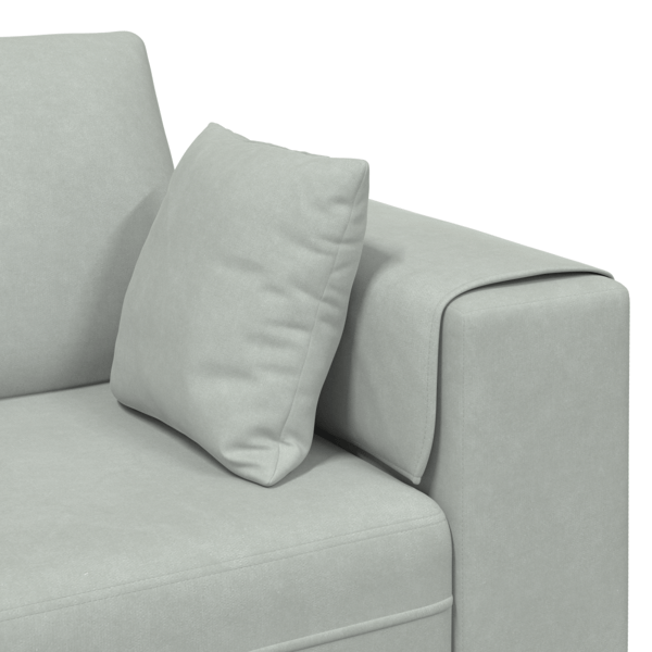Soffa Ljusgrå 250 x 77 x 76 cm Sammet