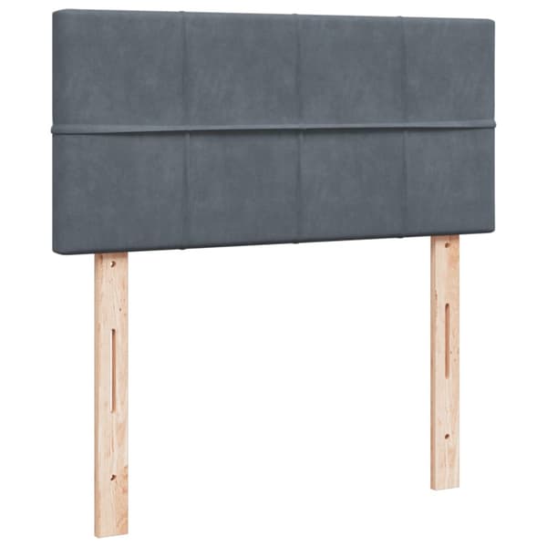 Ramsäng med madrass mörkgrå 90x200 cm sammet