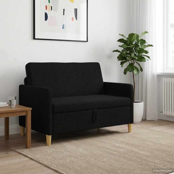Soffa med förvaring Svart 122 x 78 x 87 cm Polyester