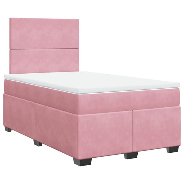 Ramsäng med madrass rosa 120x200 cm sammet