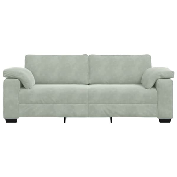 3-sitssoffa ljusgrå 220x77x82 cm sammet