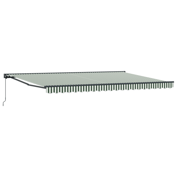 Markisram Grön och Vit 500 × 300 cm Polyester med PU-beläggning