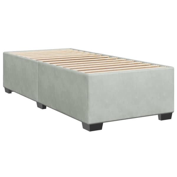Ramsäng med madrass ljusgrå 100x200 cm sammet