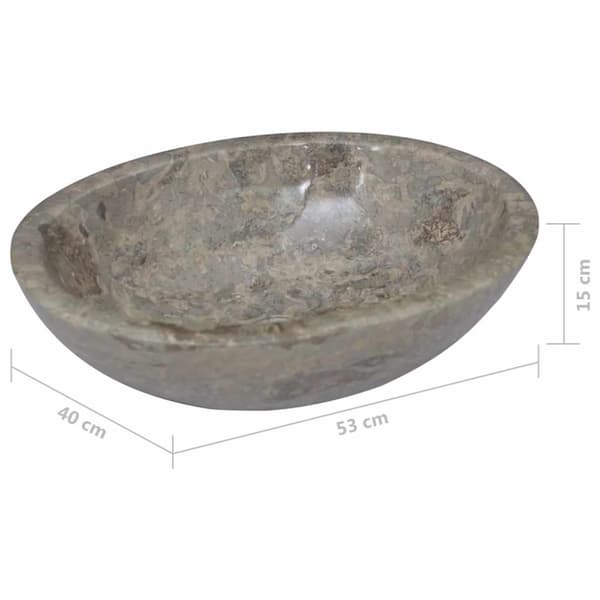 Handfat grå 53x40x15 cm marmor